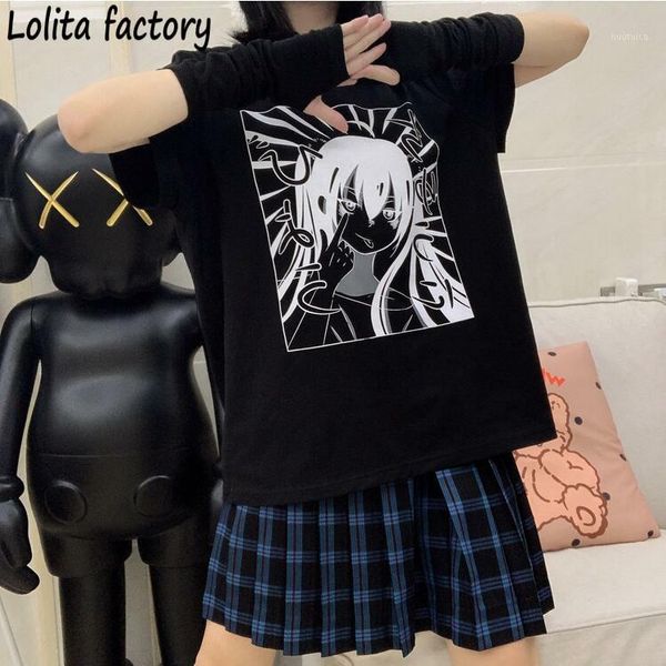 

original black and white printing bad girl lovely round neck loose and versatile college style ins short sleeve t-shirt summer1