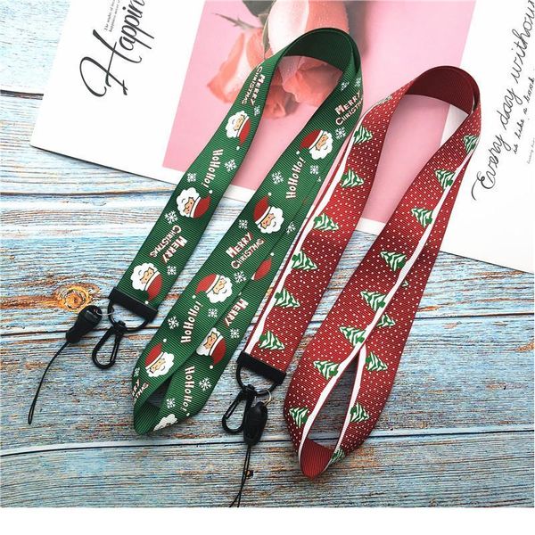 

christmas lanyard keychain on the phone for keys id card pass gym usb badge holder diy hang rope tags st jllhth