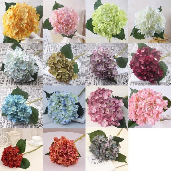 

artificial hydrangea flower simulation silk bouquet diy home wedding party decorative flowers 15 colors