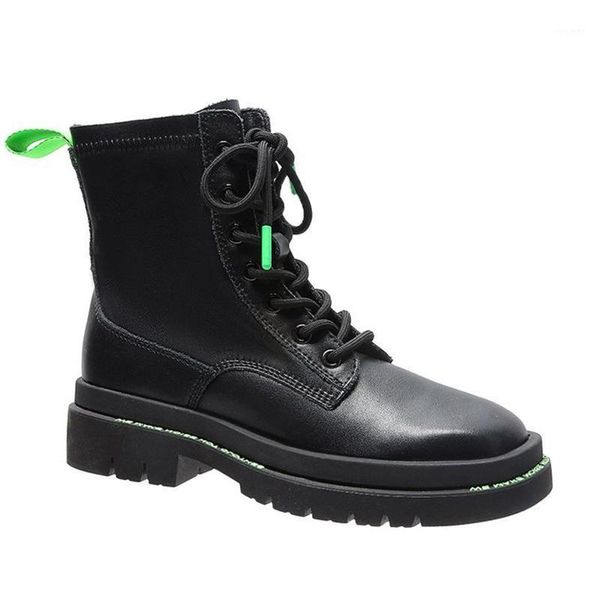 

2020 autumn new style genuine leather women's boots warm plush boots outdoor pu leather winter female1, Black