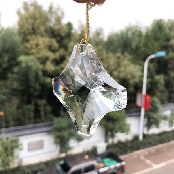 

60mm faceted crystal prisms spacer chandelier crystals 2 holes clear suncatcher lamp parts beads diy hanging ornament pendant h bbymyz