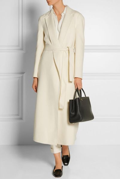 

2019 autumn winter women woolen coat fashion elegant slim long sleeve outwear long coat with belt plus size r17171, Black