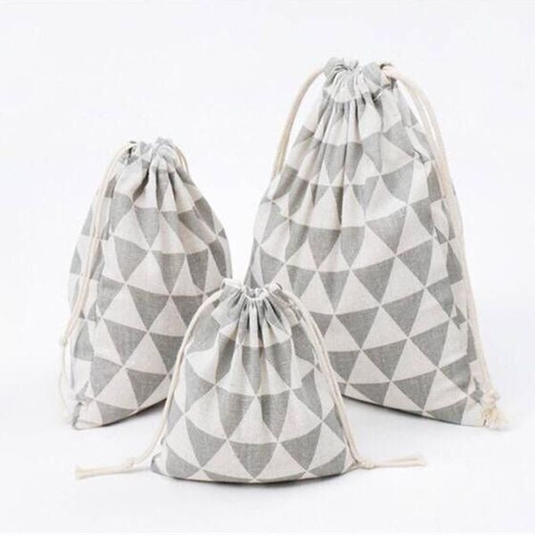 

yile серая геометрия хлопчатобумажного белья drawstring многоцелевой сумка организованная сумка 8614d yile серый последний хорошее качество