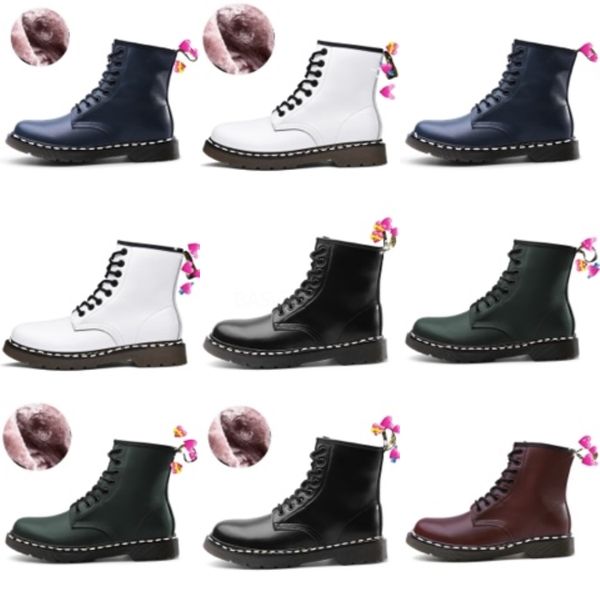 

2020 new england style women martin boots autumn winter genuine leather ankle boots plus size 35-46#1173222, Black