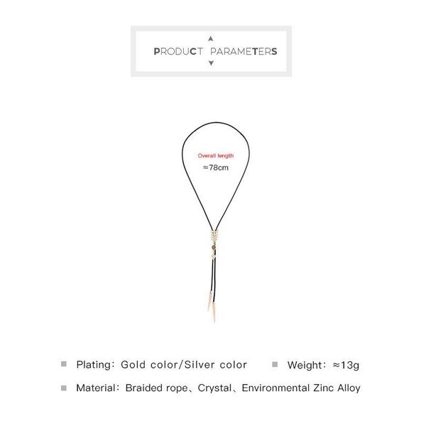 

xl01147c 2018 new classic black velvet adjustable chain arrow rivet pendnat necklace for women wholesale qylsnr, White
