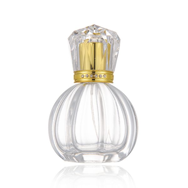 Fragrância Embalagem Embalagem Garrafas Vintage Abóbora Forma Perfume Bottle Crystal Crystal Vidro Atomizador Fine Névoa 50ml 1.7 Oz v1