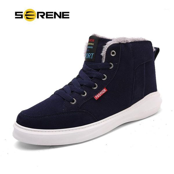 

boots brand serene 2021 winter arrival men casual snow with fur fashion letter decoration ankle flock 1, Black