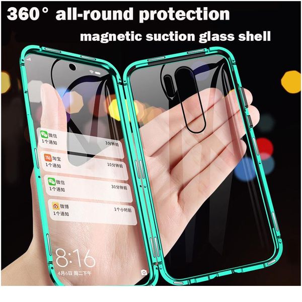 

360 magnetic metal double-sided glass for samsung note 10 20 9 8 s20 s10 s9 s8 e plus lite a71 bbynyo