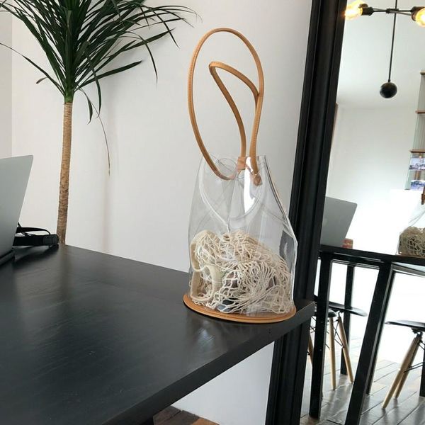 

shoulder bags summer transparent pvc bucket bag for women handbag korean style beach sac a main femme