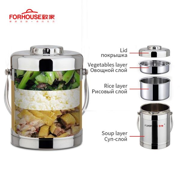 

1400 мл термический обед коробка из нержавеющей стали bento box портативная школьная еда контейнер для хранения еды утечка pictic box sqcdjd