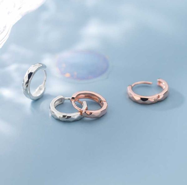 

925 sterling silver bling simple huggie hoop earrings women a1722, Golden;silver