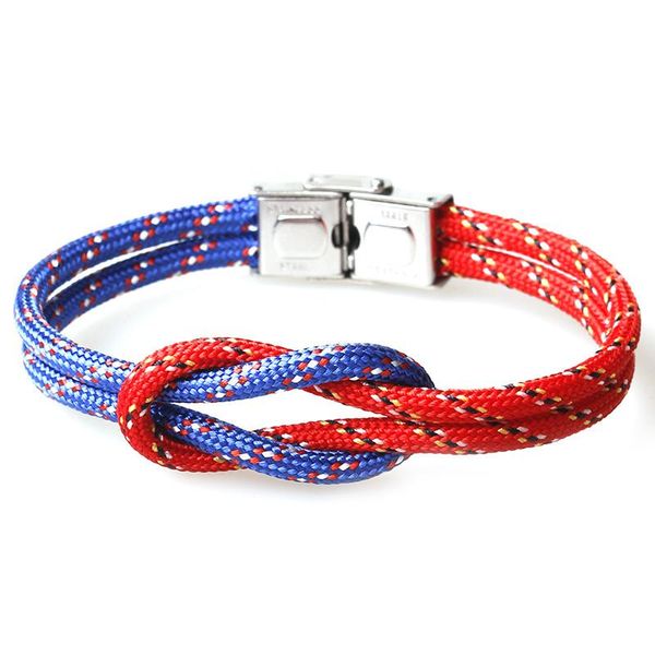 

mkendn high quailty мужчины женщины нейлон корд бесконечность узел браслет fold over застежка navy стиль дружбы ювелирных pulseras bbyftp ga