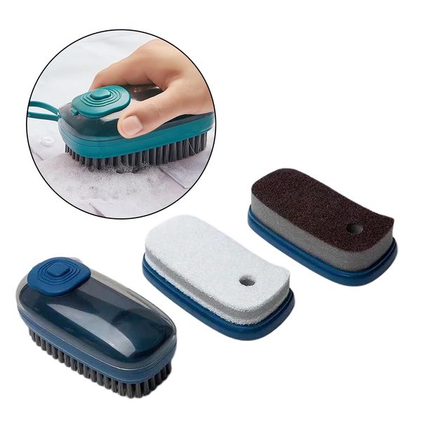 

3pack of soap dispensing palm brush, kitchen brush for dish pot pan sink cleaning