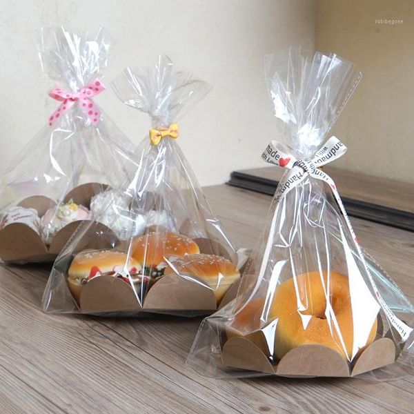 

gift wrap 50pcs net red cake packaging bag 6inch 8inch paper cup bread decoration transparent birthday party favors bags1