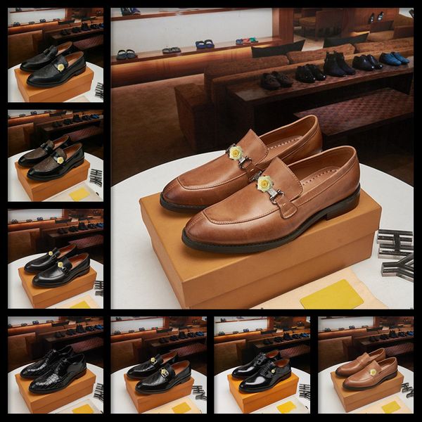

2020 retro bullock design men business formal shoes classic pointed toe leather shoes luxury men oxford dress shoes, Black