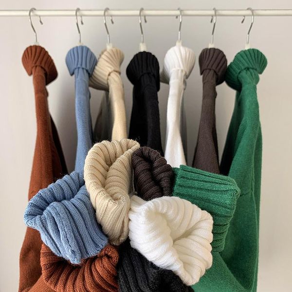 

men solid turtleneck winter slim sweater 2020 mens korean fashion harajuku knitted sweater casual, White;black