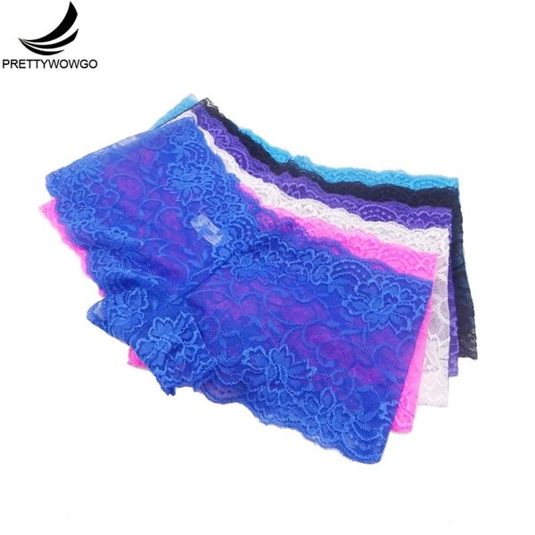 6 Pçs / lote Nova Chegada 2020 Senhoras Underwear Sexy Transparente Lace Mulheres Boyshort Calcinhas M L XL XXL LJ200822