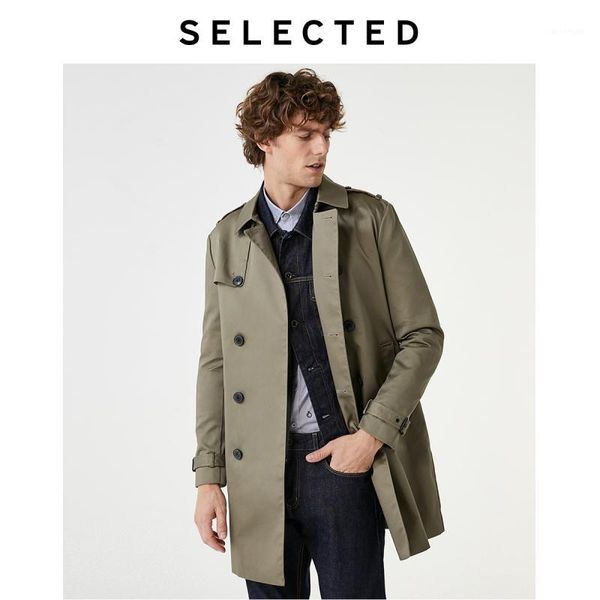 

men's lace-up windbreaker double-breasted outwear jacket mid-length trench coat i | 4193om5121, Tan;black