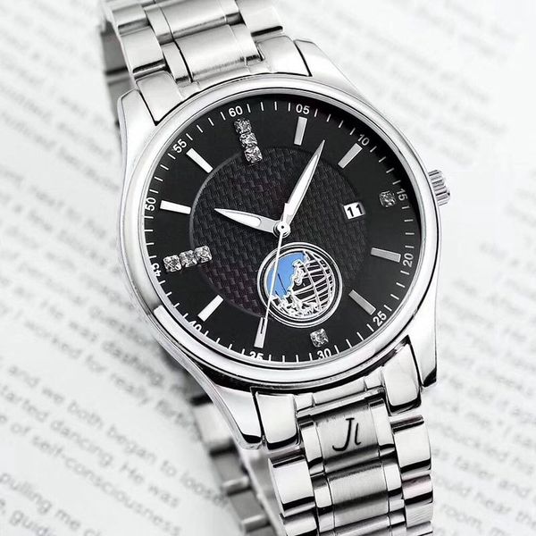 

business mens watches 40mm dial fashion stainless steel band auto date casual quartz wrist watch for men male valentine gift relogios, Slivery;brown