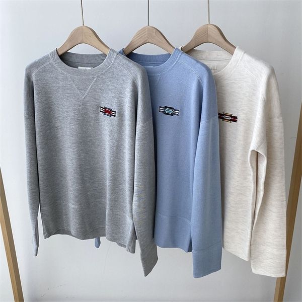 

women's o-neck sweater letter embroidery long sleeve loose simple casual pullover h1211, White;black