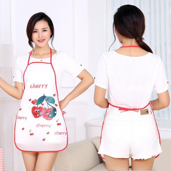 

aprons kitchen household waterproof apron oil-proof cooking cover cartoon fruit clothes fashion female