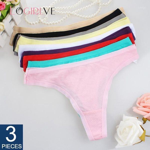 

logirlve 3-pack ladies thongs, pure cotton low-waist, pure color panties, t-pants, no trace pants, xl xxl xxxl size briefs1, Black;pink