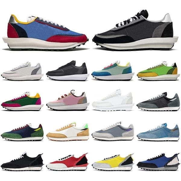 

ldv waffle running shoes men women triple black grey varsity blue bright citron white nylon chaussures breathable trainers sports sneaker