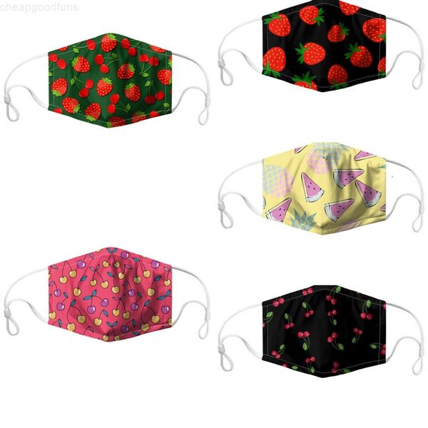 

printed cherry 3d fruit pm2.5 dustproof cotton face mask grape print breathable mouth masks