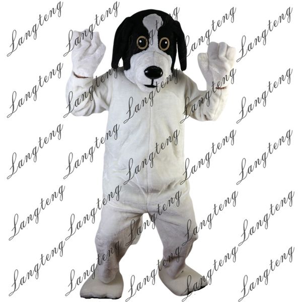 

2018 new black and white dog mascot costumes for adults circus christmas halloween outfit fancy dress suit 12, Red;yellow