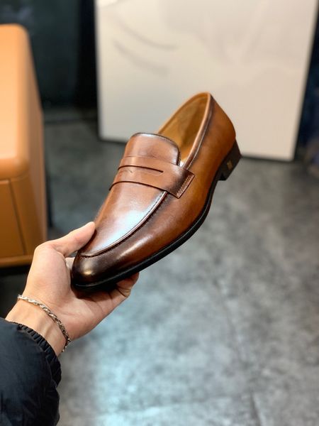 

luxury mens oxfords calfskin shoes business italian wedding dress casual square heel real leather office walk new footwear size 38-45, Black