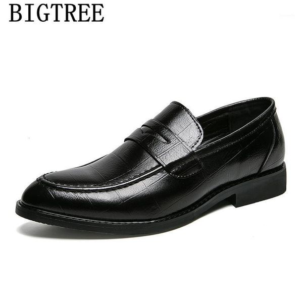 

dress shoes mens loafers business soft leather italian groom fashion zapatos oxford hombre chaussure homme cuir 20211, Black