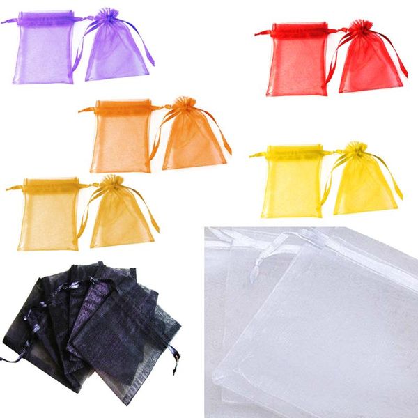 

50/100pcs pure color voile wedding celebration packing pouches candy storing bags fp8