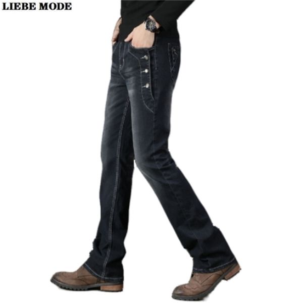 Jeans svasati da uomo vintage firmati Jeans casual da uomo con taglio bootcut per uomo Jeans svasati slim elasticizzati Pantaloni bootcut blu neri 201111