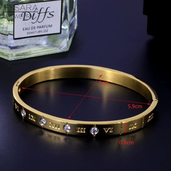 

fysara classic design zircon crystals roman numerals bracelets bangles women fashion jewelry bangles wholesale wmtlsk, Black
