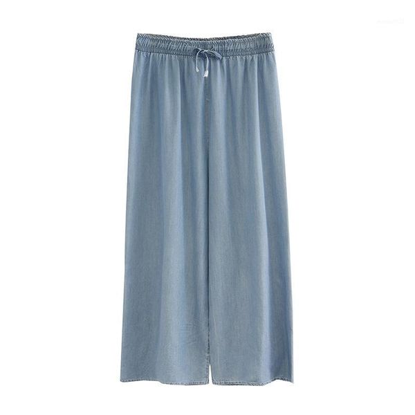 

women's jeans women summer lady wide leg pants female blue denim trousers loose fashion plus size pantalones a3 6961