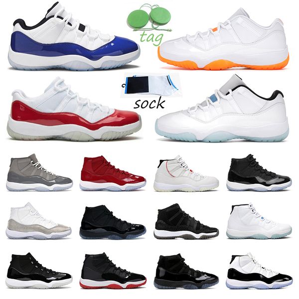 

men basketball shoes jumpman 11 11s white concord bright citrus unc space jam rose gold mens trainer sport sneakers