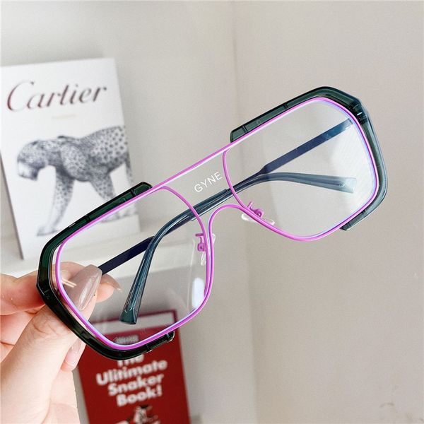 

ins the same big frame, personality integration, men's show thin, women's round face korean fashion sunglasses cool and windproof, White;black