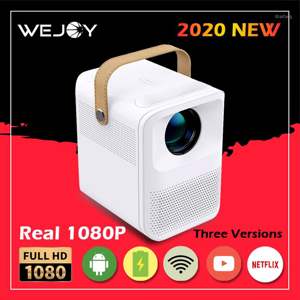 

real 1080p] wejoy y1 mini portable projector fhd built-in battery rechargeable optional android screen sharing smart led1