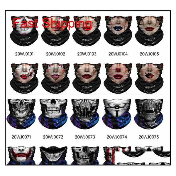 

sports headwears bandana uv protect magic scarf holloween skull face mask multifuction cycling motorcycle ski cs headbands magic jg8zp, Blue;black