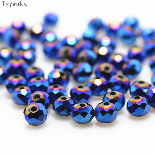 

isywaka blue multicolor 4 * 6 мм 50 шт. rondelle austia austia crystal crystal стеклянные бусины свободные проставки круглые бусины для ювел
