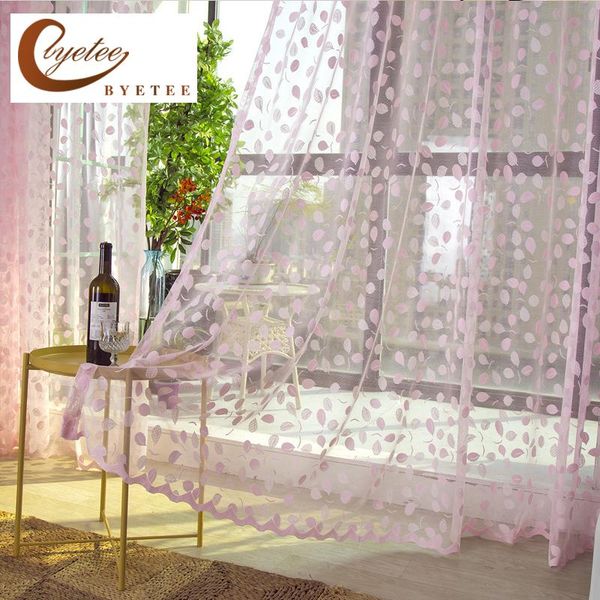 

curtain & drapes [byetee] jacquard window tulle sheer kitchen door organza luxury curtains for bedroom living room yarn