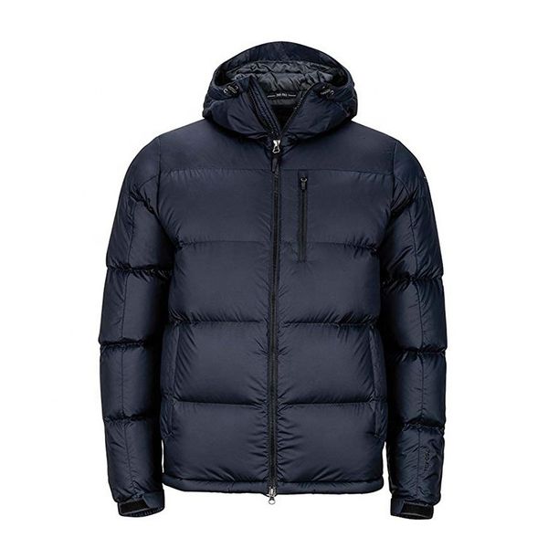 

oem odm custom light hooded puffer fill mens duck goose down jacket, Black