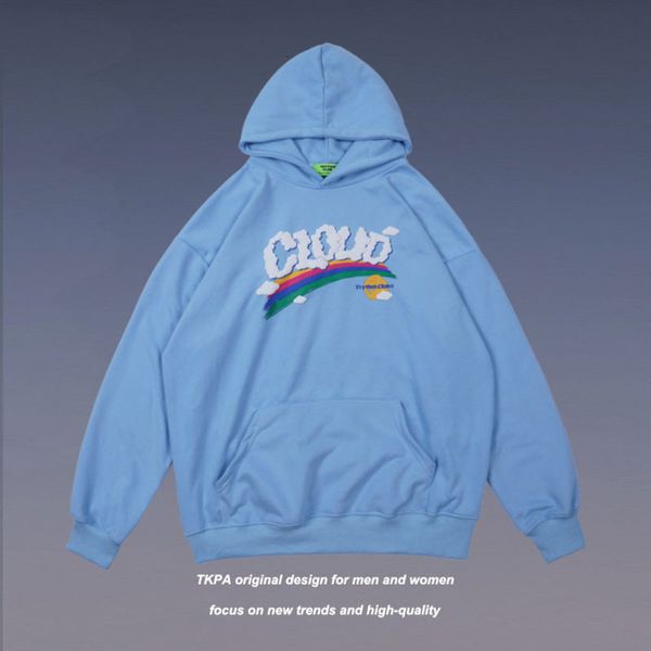 

tkpa rainbow foam english hoodie for men and women, Black