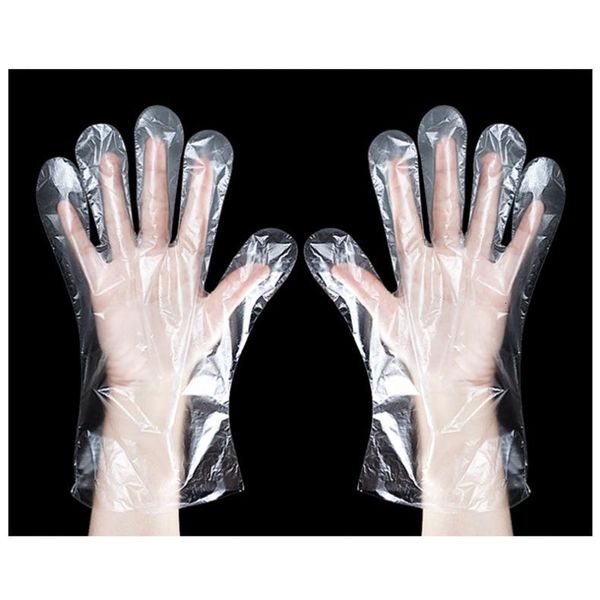 

disposable catering plastic transparent crayfish thickened hairdressing food grade pe material film gloves ems shipping