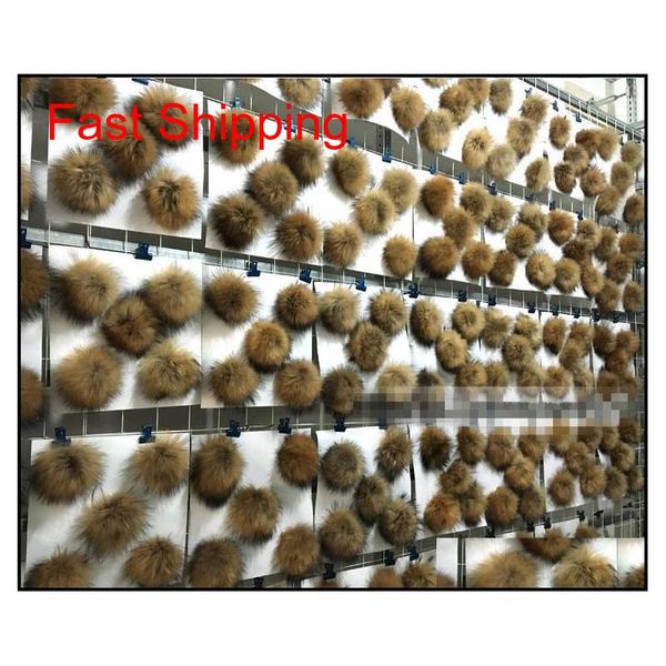 

15cm diy genuine real raccoon fur pompom fur pom poms for women kids beanie hats big size natural ball qylfna nana_shop, Silver