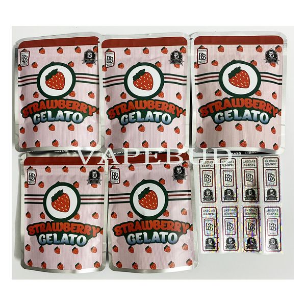 

straberry gelato backpack boyz mylar bags plastic bag printing smell proof packaging bag 3.5g custom with hologram stickers