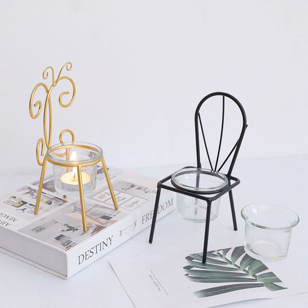 

chair shaped candle stand birthday wedding anniversary romantic candle holder props table tealight candle stand decor