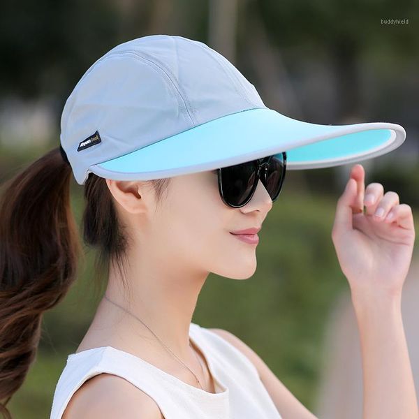 

wide brim hats wholesale- sorrynam summer hat women uv protection baseball cap mesh ladies tennis fishing beach sun men casquette homme1, Blue;gray