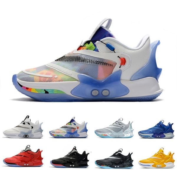 

handsome adapt bb 2.0 nxt mens basketball shoes winner circle tie-dye royal black mag white cement chicago men trainers sports sneakers, White;red