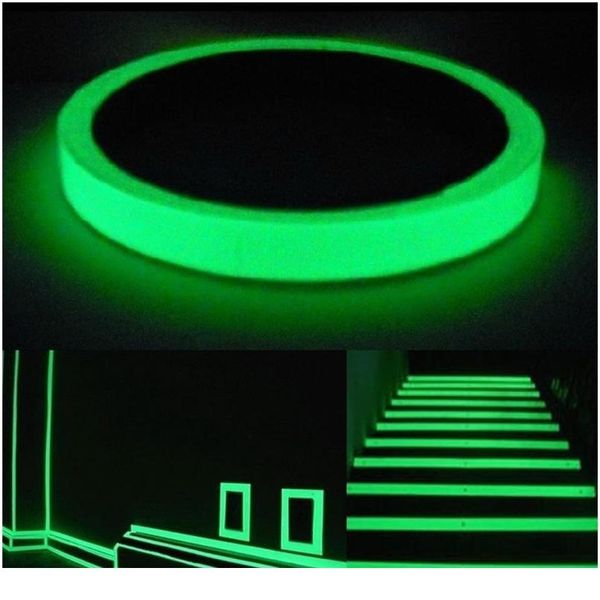 

3-10m светящийся флуоресцентный ночной самоклеящийся свечение в темном переключателе наклейка ленты безопасности безопасности украшения комн